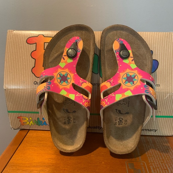 New Birkenstock Birki's Milo's Indian Pattern PinkKids Sandals